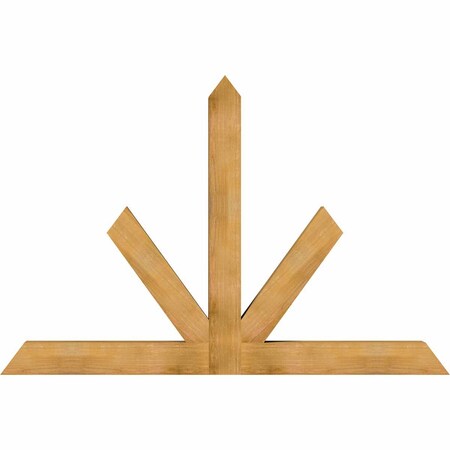 Ekena Millwork Saratoga Rough Sawn Timber Gable Bracket, Western Red Cedar, 84"W x 56"H x 6"D x 6"F, 16/12 Pitch GBW084X56X0606SAR00RWR